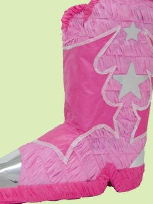 Pink Cowboy Boot Pinata for Parties/Holiday Celebrations, 18.5-in