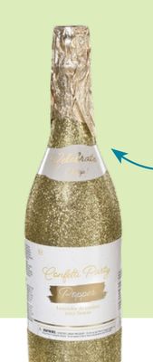 Golden Age Champagne Bottle Confetti Cannon Popper, Gold, for Birthday Party