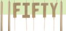 Golden Age "Fifty" Letter Wax Candle Set, Gold, 4.5-in, 9-pk, for Birthday Party