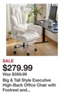 Big & Tall Style Executive High-Back Office Chair with Footrest and Lumbar Support