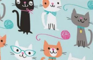 Cat Party Rectangle Plastic Reusable Table Cover, Pink/Blue, 54x102-in, for Birthday Party