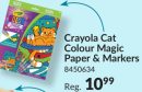 Crayola Cat Colour Magic Paper & Markers, Multi-Coloured, 12 Pages, Ages 6+, for Arts & Crafts/Birthday Favour
