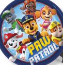 Nickelodeon PAW Patrol Chase/Marshall/Skye Round Paper Disposable Dessert Plates, Blue, 7-in, 8-pk, for Birthday Party