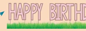 Blush Pink/Rose Gold Happy Birthday Yard Sign, 12-in