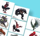 Disney Marvel Spider-Man Venom/Green Goblin Assorted Temporary Tattoos, Black/Red, 8-pk, Wearable Favours for Birthdays