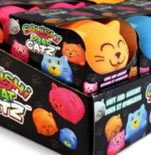 Cat Squishi Phat Catz Stress Toy, Multi-Coloured, for Birthday/Party Favour