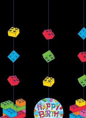 Block Bash Hanging Cutouts, for Birthday Party