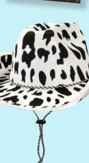 Western Cow Print Cowboy Hat, Wearable Costume Accessory for Birthday/Cowboy/Cowgirl/Western Party