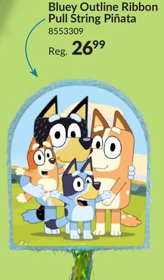 Bluey Outline Ribbon Pull Pinata