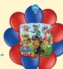 PAW Patrol Balloon Bouquet with Latex Balloons, Royal Blue/Red, 10-pk, Helium Inflation & Ribbon Included for Kids' Birthday