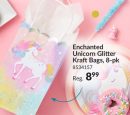 Unicorn "Birthday Wishes" Paper Kraft Gift Bags, Pink/Blue, 8-in, 8-pk, for Birthday Party