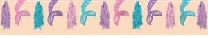 Shimmering Mermaids Hanging Tassel Garland Banner Decoration, Purple/Blue, 10-ft, for Birthday Party