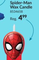 Disney Marvel Spider-Man Wax Candle, Red, 4-in, for Birthday Party