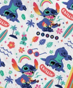 Stitch Square Stitch Square Paper Disposable Lunch Napkins, Multi-Colour, 6.5-in, 16-pk, for Birthday Party
