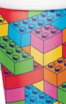 Block Bash Paper Disposable Cups, Multi-Colour, 9-oz, 8-pk, for Birthday Party