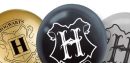 Harry Potter "Hogwarts" Round Latex Balloons, Gold/Black/Silver, 12-in, 6-pk, for Birthday Party