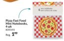 Pizza Fast Food Mini Notebooks, for Birthday Party Favours, 4-pk