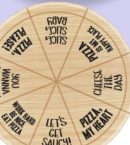 Pizza Round Bamboo Reusable Serving Platter, Beige, for Game Night/Birthday Party