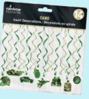 Camo "Happy Birthday" Swirl Hanging Decoration, Green, 14-pk, for Birthday Party#854-5151-8