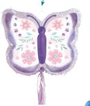 Flutter Butterfly Pinata Hanging Pull String Decoration, Purple, 22-in, Holds 2lb of Pinata Filler, for Birthday Parties