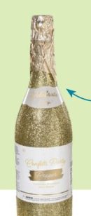 Golden Age Champagne Bottle Confetti Cannon Popper, Gold, for Birthday Party