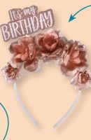 Blush Rose Gold "Its My Birthday" Deluxe Headband