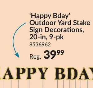 Better with Age "Happy Bday" Outdoor Yard Stake Sign Decorations, Black/Gold, 20-in, 9-pk, for Birthday Party