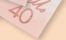 Blush Rose Gold "Hello 40" Milestone Napkins, 6.5-in, 16-pk