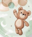 Teddy Bear Paper Disposable Dessert Plates, 7-in, 8-ct