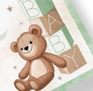 Teddy Bear Paper Disposable Lunch Napkins, 16-ct