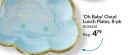 Oh Baby Cloud Paper Disposable Lunch Plates, Gold/Blue, 8.5-in, 8 pk, for Baby Shower/Gender Reveal