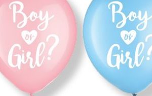 "Boy or Girl?" Round Latex Balloons, Pink/Blue, 12-in, 15-pk, for Gender Reveal