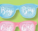 "It's a Girl" or "It's a Boy" Gender Reveal Sunglasses, Pink/Blue, One Size, 2-pk, Wearable Accessories for Baby Shower/Gender Reveal