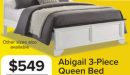 Abigail 3-Piece Queen Bed - White and Grey