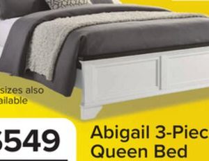 Abigail 3-Piece Queen Bed - White and Grey