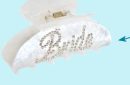 Amscan Bride Hair Claw Clip, One Size, White, Wearable Accessory for Wedding