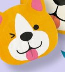 Dog Party Square Paper Disposable Lunch Napkins, Orange, 6.5-in,16-pk, 2-ply, for Birthday Party