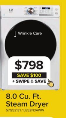 L2 White Electric Dryer (8.0 Cu. Ft) - LE52N3AWW