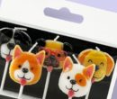 Dog Party Doggo Wax Candles, Black/White/Yellow, 1.3-in, 5-pk, for Birthday Party