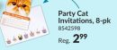 Party Cat Invitations, 8-pk