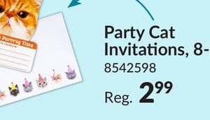 Party Cat Invitations, 8-pk