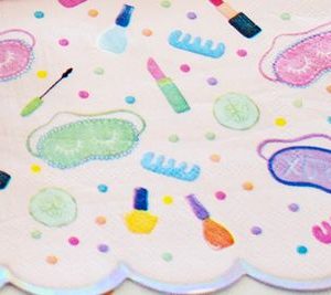 Spa Party Square Paper Disposable Lunch Napkins, Multi-Colour,6. 5-in, 16-pk, for Birthday/Summer Party