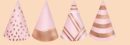 Blush Birthday Metallic Cone Party Hats, Rose Gold/Pink, One Size, 12-pk, Wearable Accessories for Birthdays
