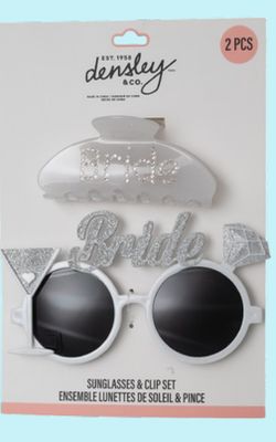Bride Claw Hair Clip & Sunglasses Set