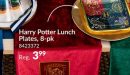 Harry Potter Square Paper Disposable Lunch Plates,Red/Grey/Black/Blue, 9-in, 8-pk, for Birthday Party
