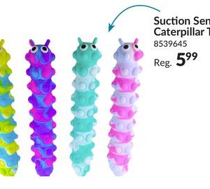 Caterpillar Suction Toy Favours, Multi-Coloured, Ages 5+, for Birthday/Party Favour