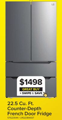 L2 Stainless Steel Counter-Depth French Door Refrigerator (22.48 Cu.Ft.) - LRQ23B4AST