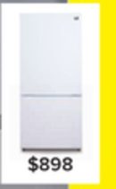 L2 White Bottom-Freezer Refrigerator (18.7 cu. ft.) - LRB19B5AWWC