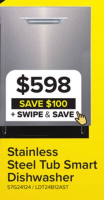 L2 Stainless Steel Smart Dishwasher with Sensor (52 dBA) - LDT24B12AST