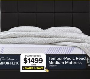 Tempur-Pedic React 2.0 Medium Twin Mattress 10 inches